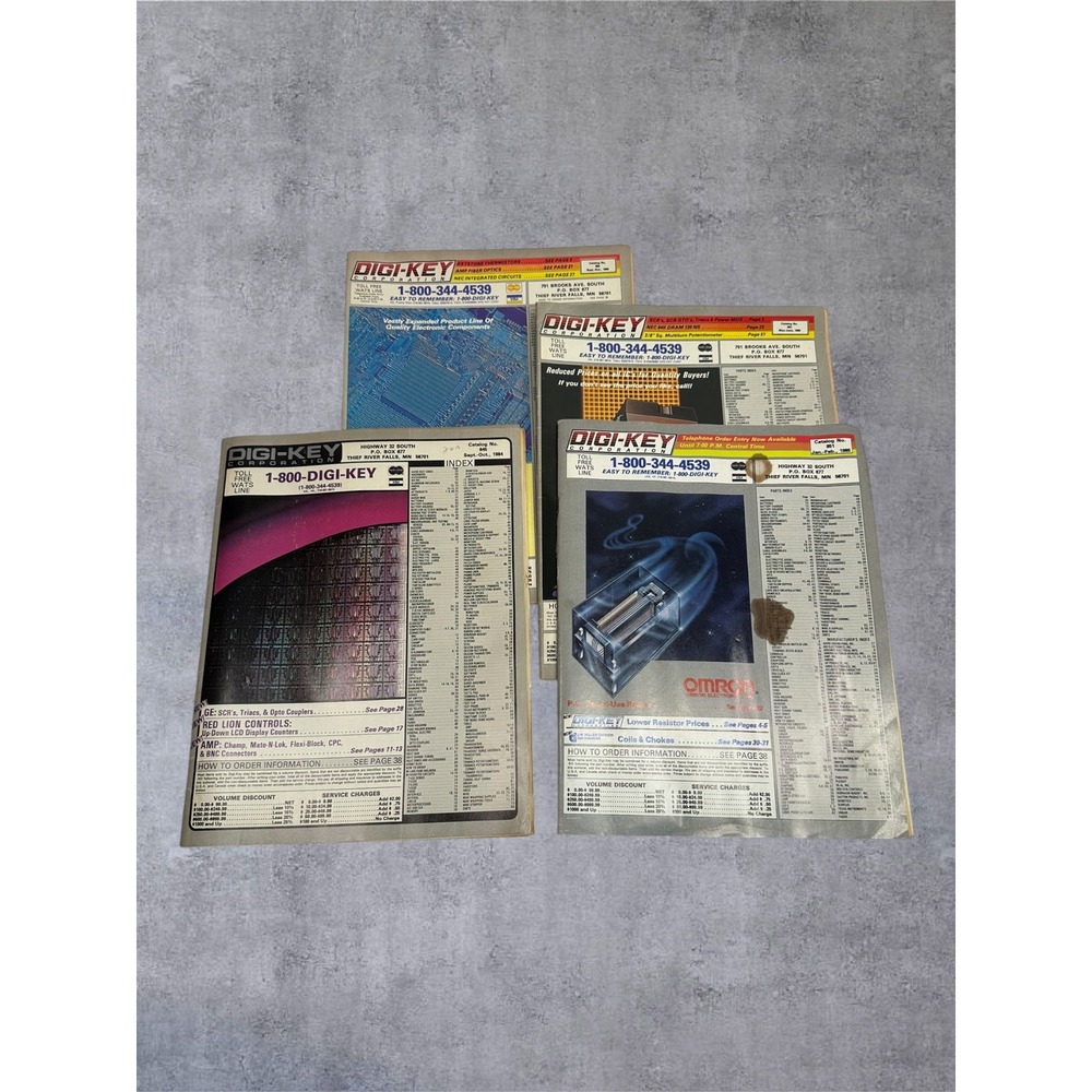 Digi-Key Catalogs 4pc Lot 1984-1985 Vintage Electronics Components Tech 80s